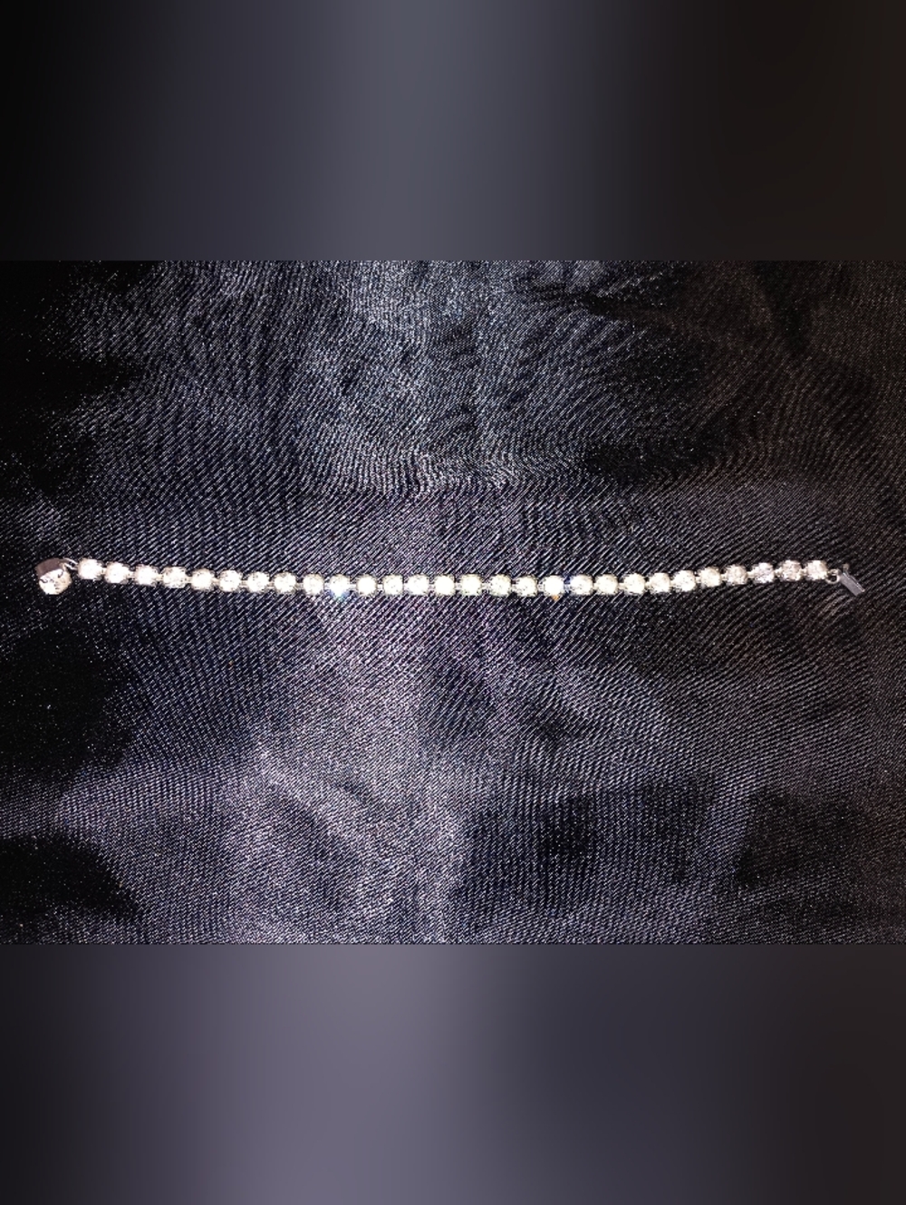 Vintage Costume Tennis Bracelet. Unique Clasp